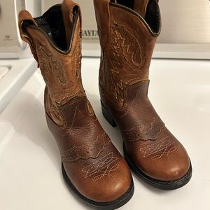 Kids Old West Leather cowboy boots